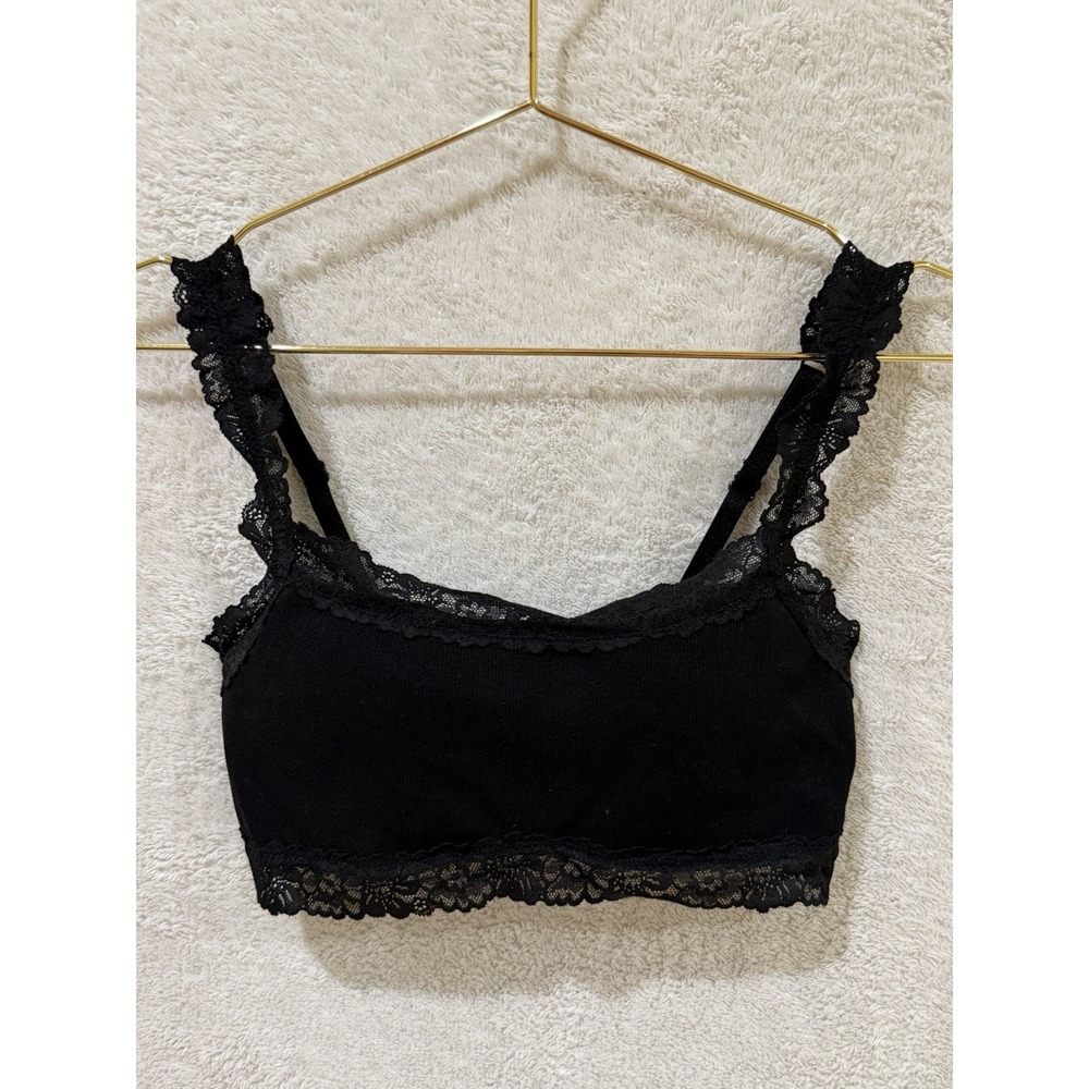Victoria's Secret PINK Black Bralette Padded PushUp Pullover Bra Size S/P Lace